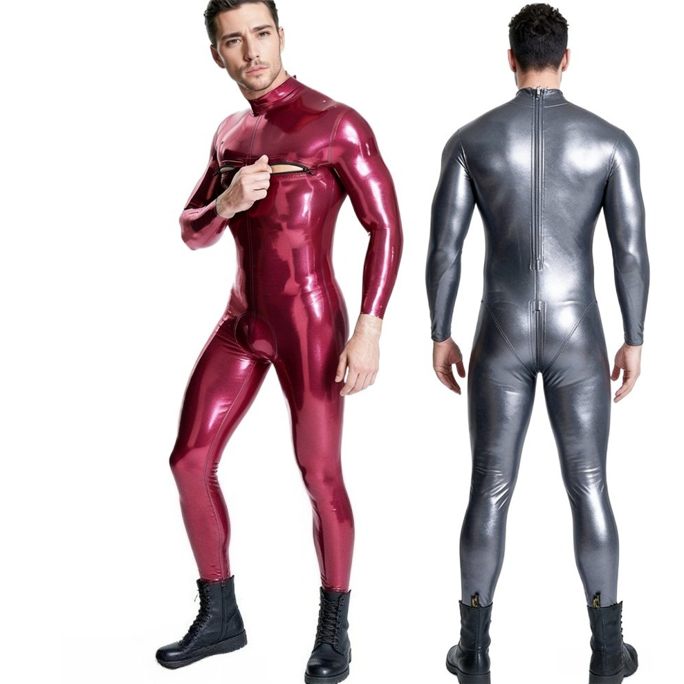 Turtleneck Bodysuit - Rubber Bodysuit Latex Suit Turtleneck Double