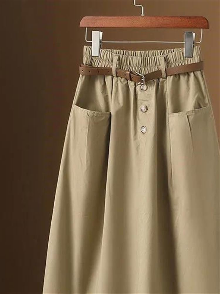 Fashionable Three-Button Casua - đánh giá và giá A-Line Skirt Midi