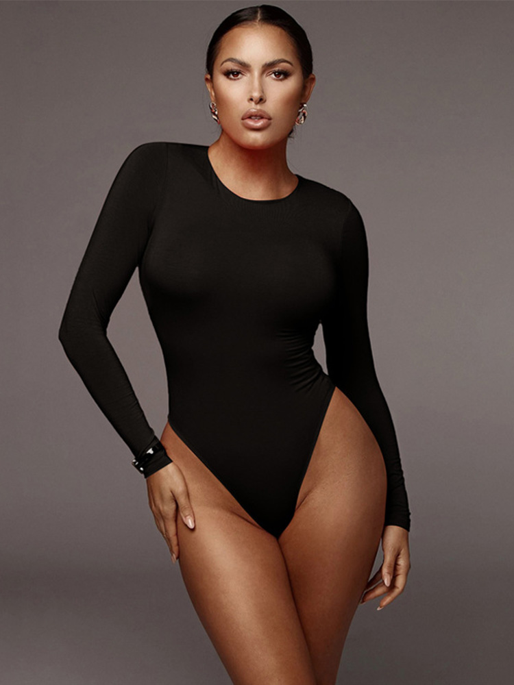 O Neck Long Sleeve Solid White - đánh giá và giá Turtleneck Bodysuit