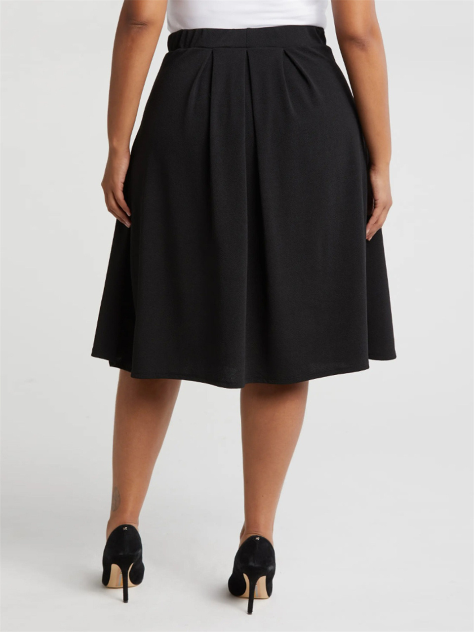 GIBSIE Plus Size Solid Color K - đánh giá và giá A-Line Skirt Midi