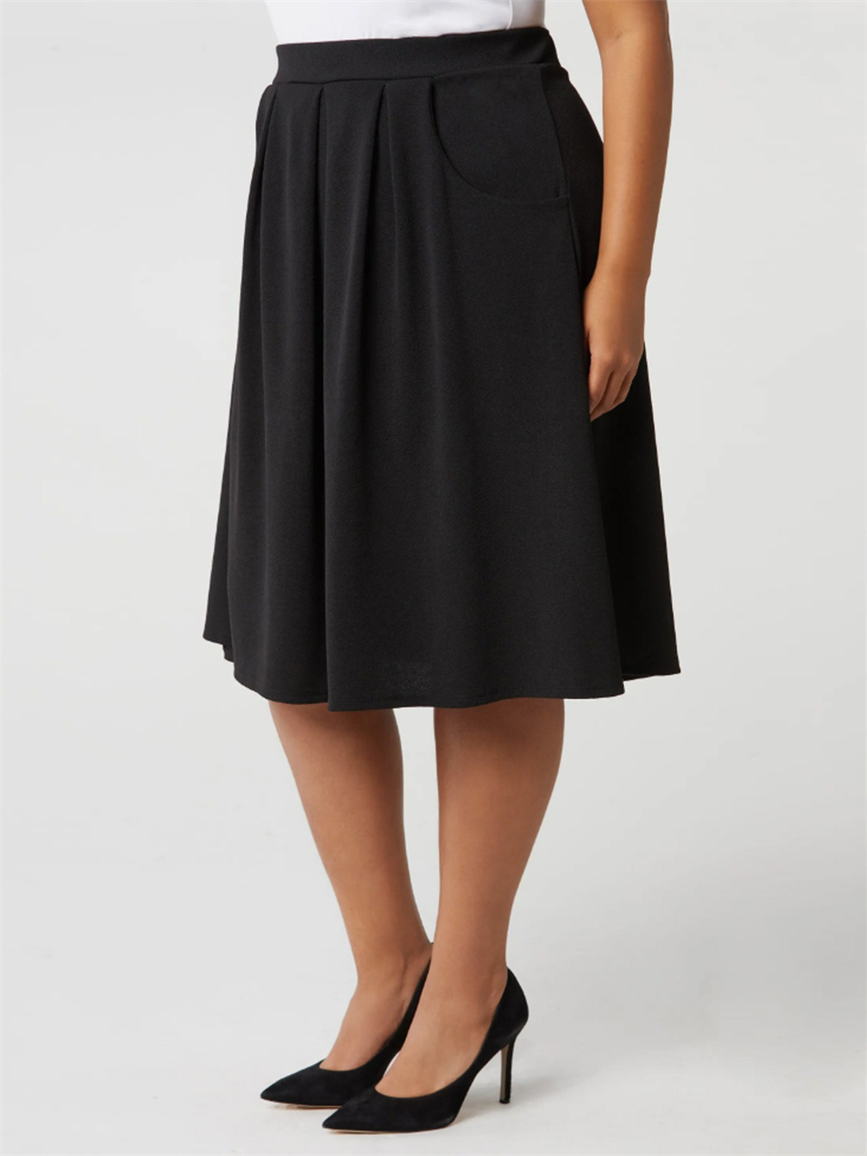 GIBSIE Plus Size Solid Color K - đánh giá và giá A-Line Skirt Midi
