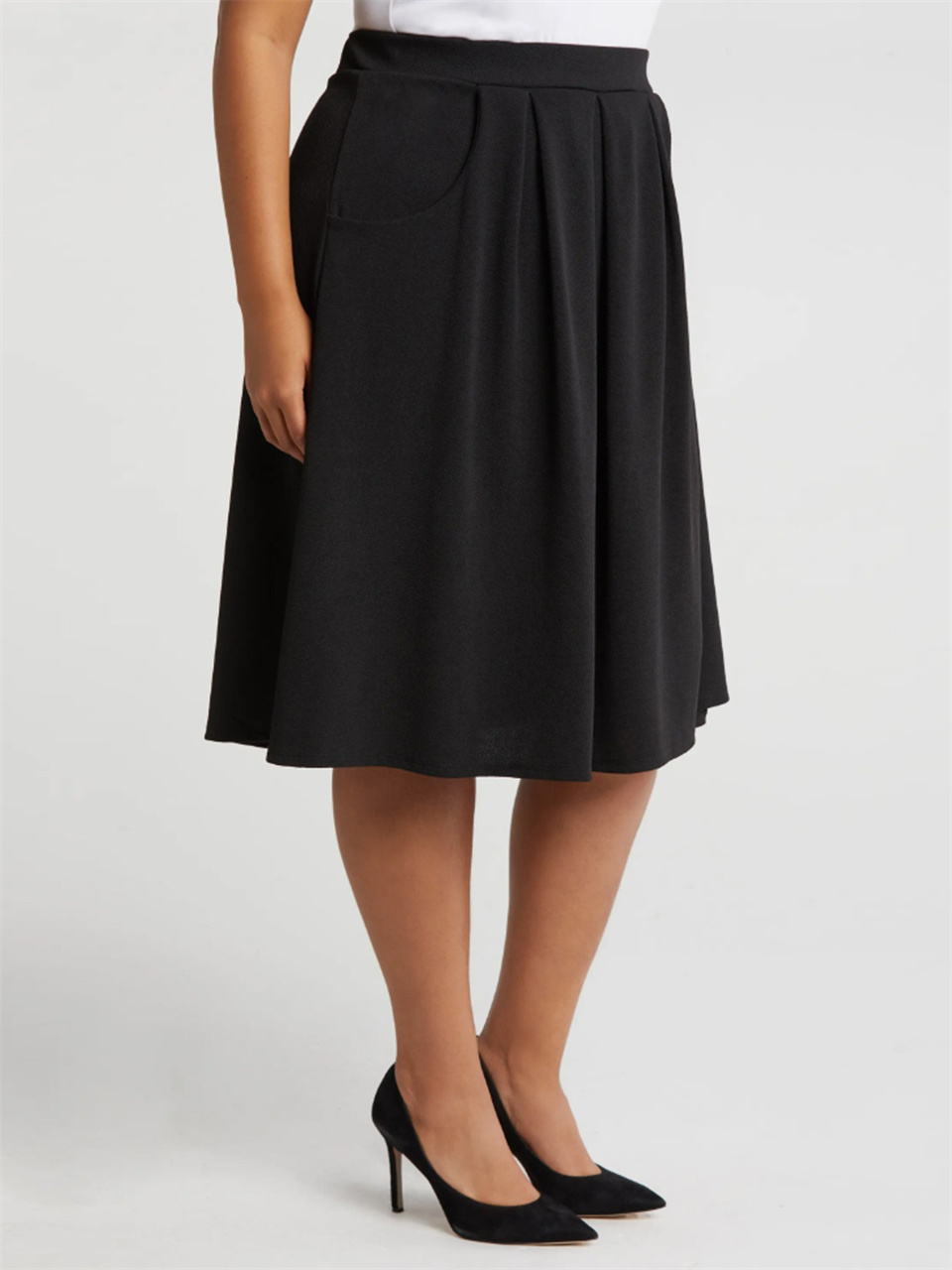 GIBSIE Plus Size Solid Color K - đánh giá và giá A-Line Skirt Midi