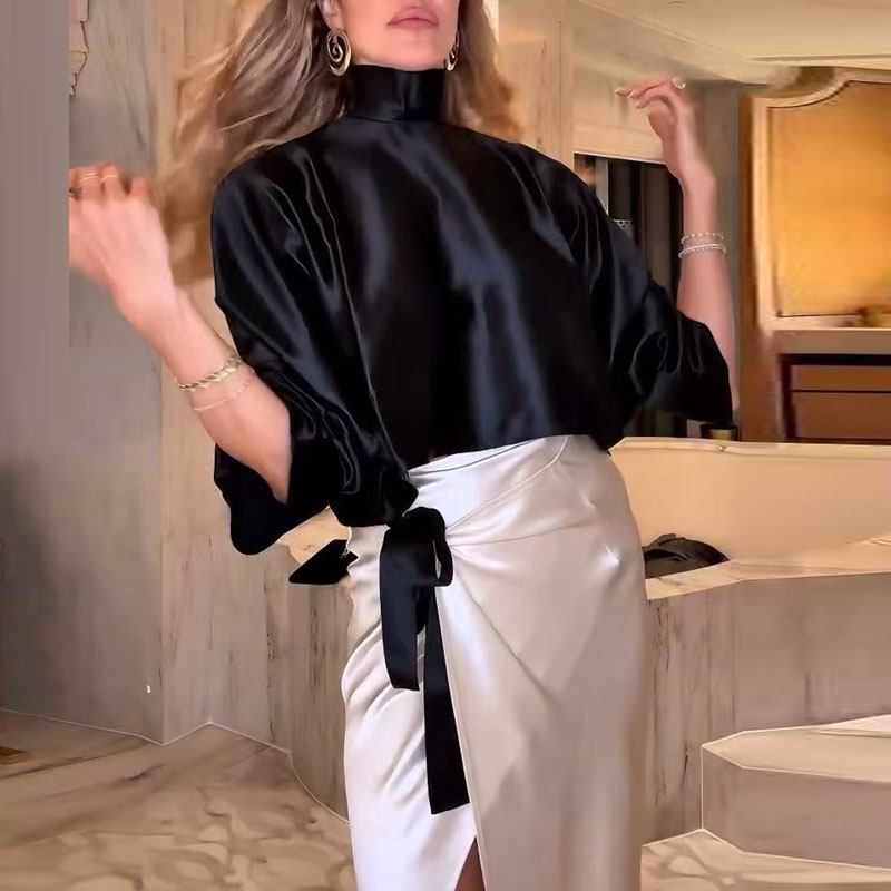 New Two Piece Set Elegant Turt - đánh giá và giá Asymmetric Top Women