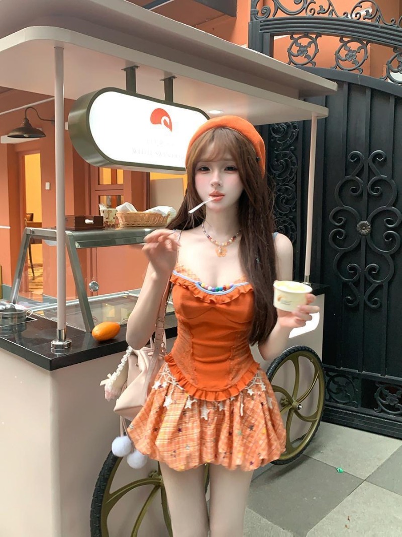 Summer New Orange Dopamine Swe - đánh giá và giá Asymmetric Top Women