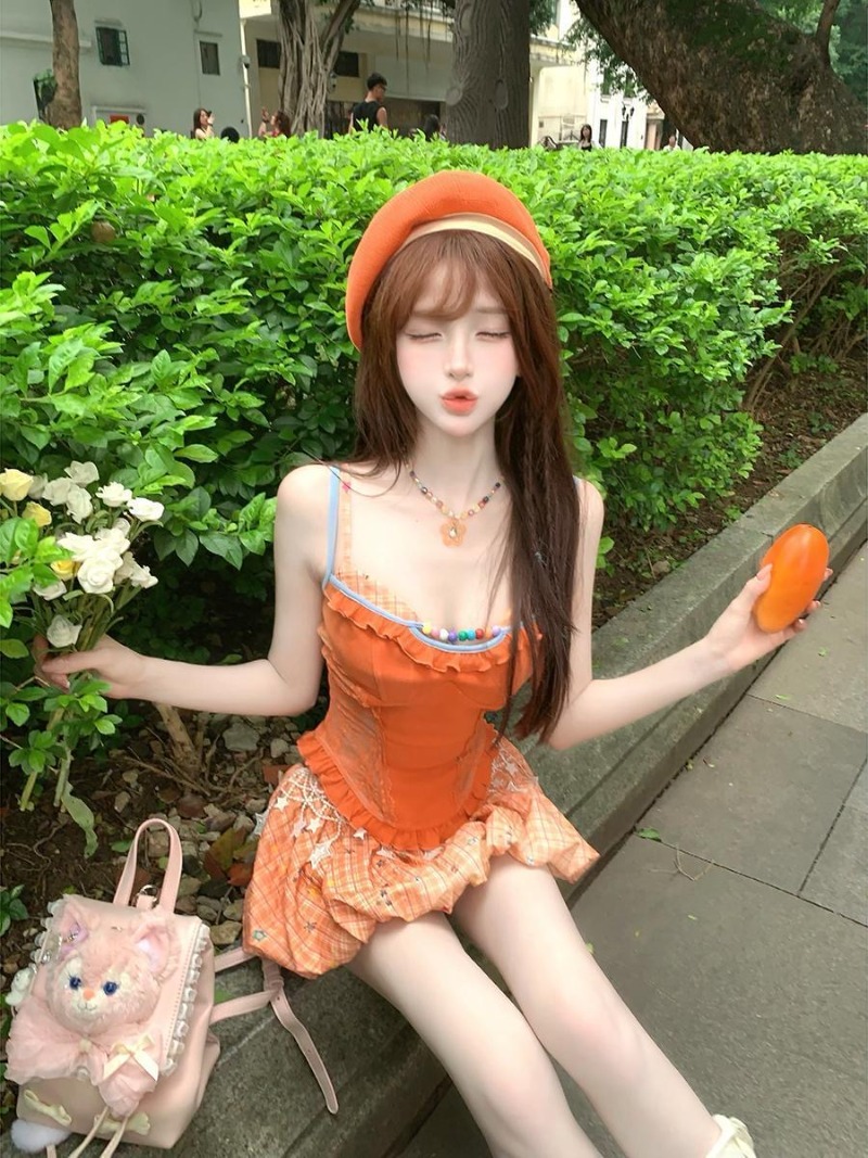 Summer New Orange Dopamine Swe - đánh giá và giá Asymmetric Top Women