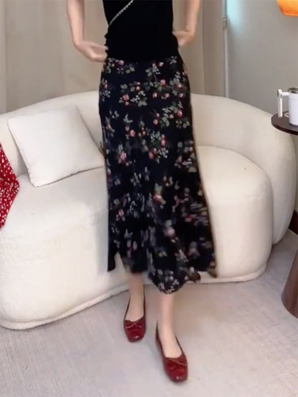 Summer New High Waist Floral P - đánh giá và giá A-Line Skirt Midi