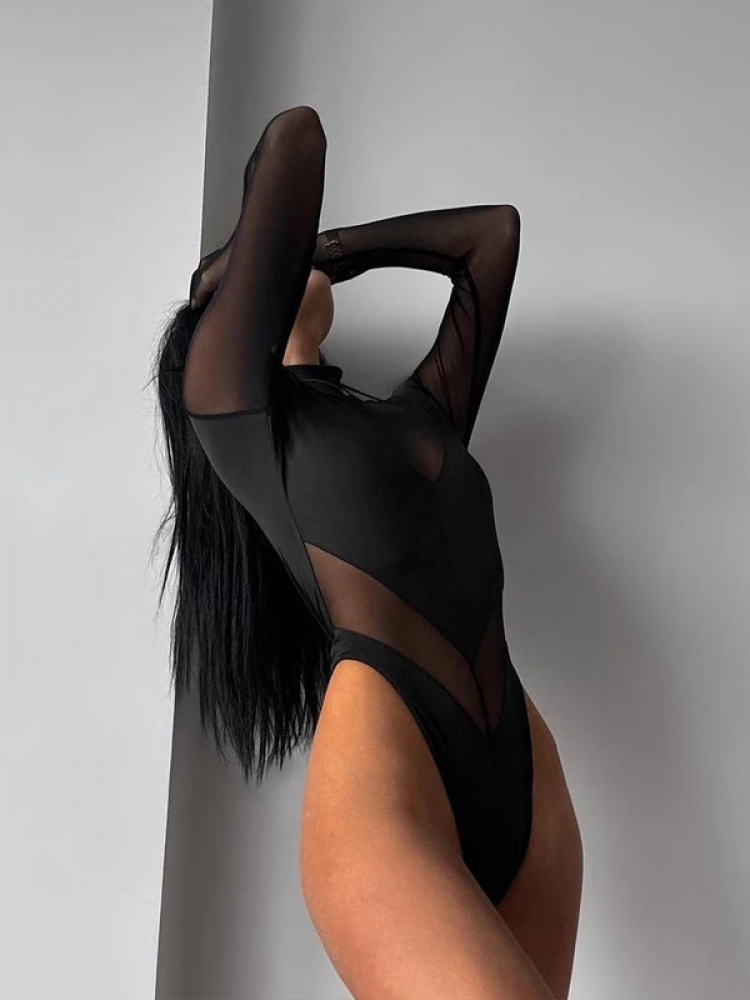 Sexy Mesh Women's Bodysuits Se - đánh giá và giá Turtleneck Bodysuit