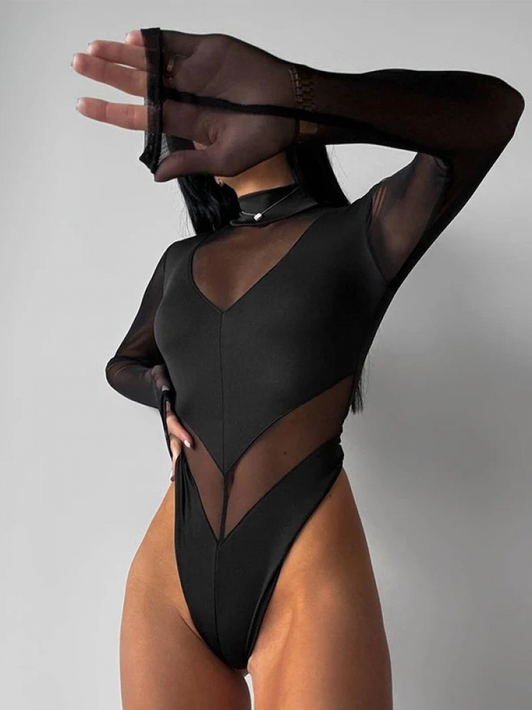 Sexy Mesh Women's Bodysuits Se - đánh giá và giá Turtleneck Bodysuit