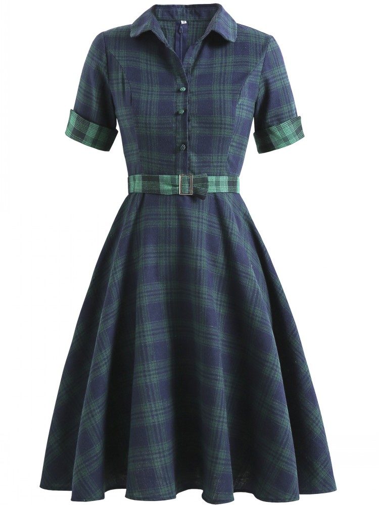 Women Pin Up Lattice Print Cas - đánh giá và giá Women'S Fashion Of The 60S
