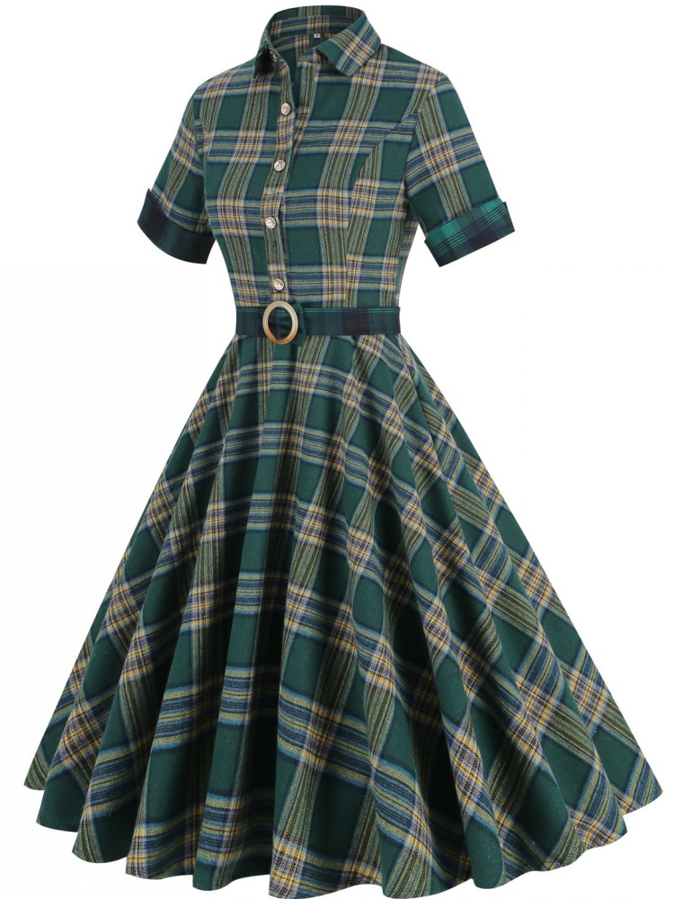 Women Pin Up Lattice Print Cas - đánh giá và giá Women'S Fashion Of The 60S