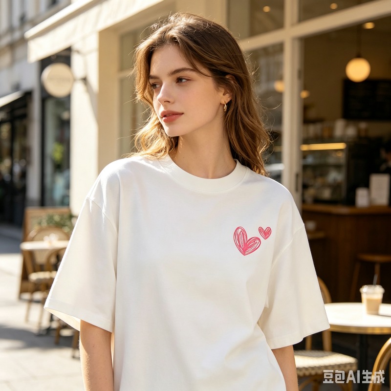 Cute Pink Double Heart Print T - đánh giá và giá Women'S Y2K Fashion Aesthetic