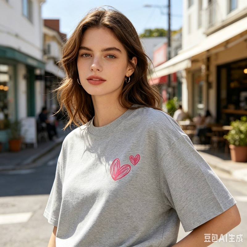 Cute Pink Double Heart Print T - đánh giá và giá Women'S Y2K Fashion Aesthetic