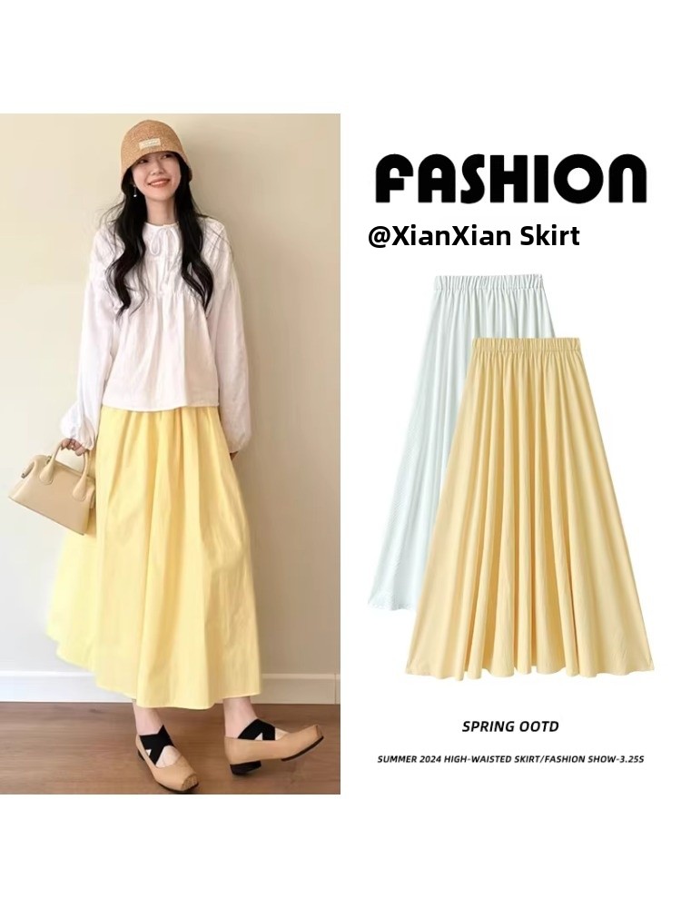 Yellow A-Line Midi Skirt for p - đánh giá và giá A-Line Skirt Midi