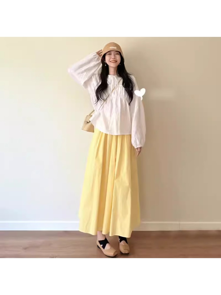 Yellow A-Line Midi Skirt for p - đánh giá và giá A-Line Skirt Midi