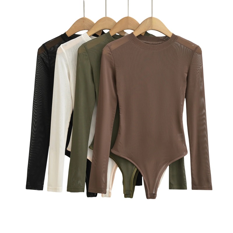 Mesh Crewneck Long Sleeve Wome - đánh giá và giá Turtleneck Bodysuit