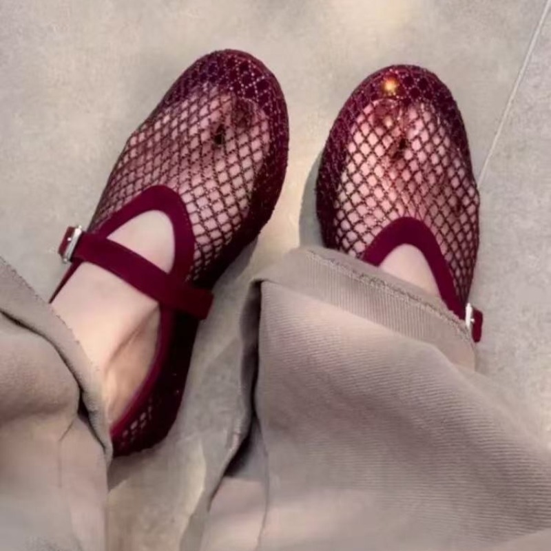 Hollow Rhinestone Baotou Sanda - đánh giá và giá Women'S Fashion Loafers