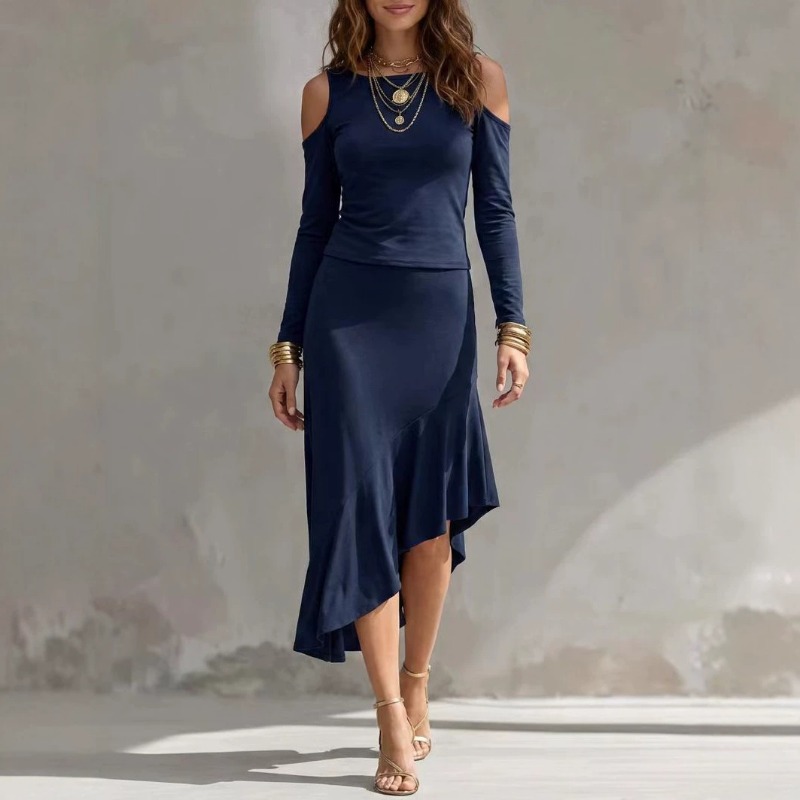 Women Off Shoulder Solid Color - đánh giá và giá Asymmetric Top Women
