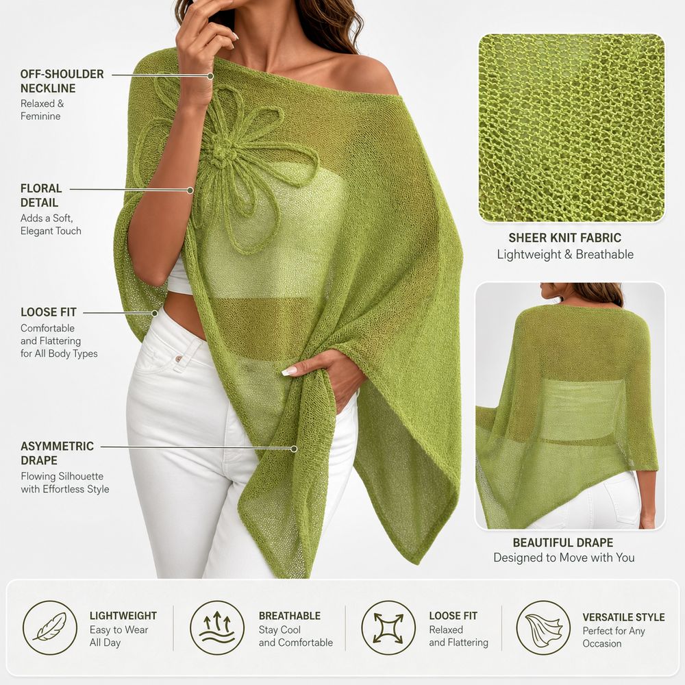 Stylish Off Shoulder Poncho To - đánh giá và giá Asymmetric Top Women