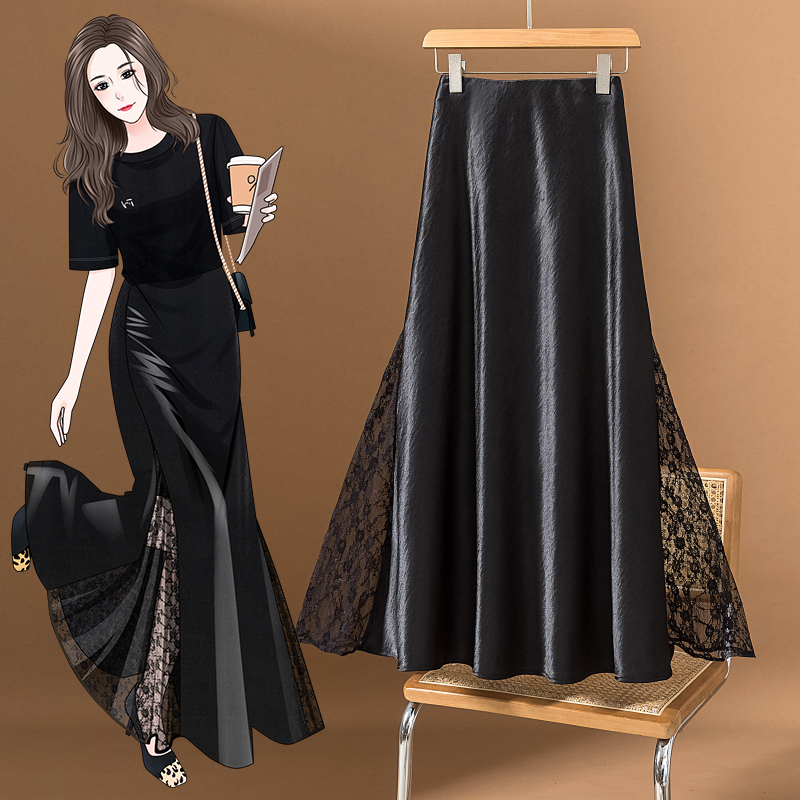 Fashionable Lace Splice Fish T - đánh giá và giá A-Line Skirt Midi