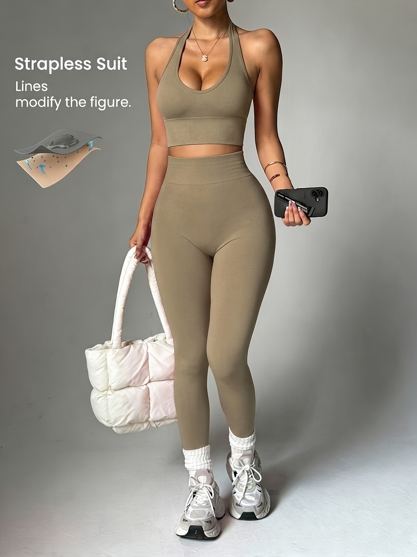 2pcs Solid Color Fashionable V - đánh giá và giá High Waist Leggings