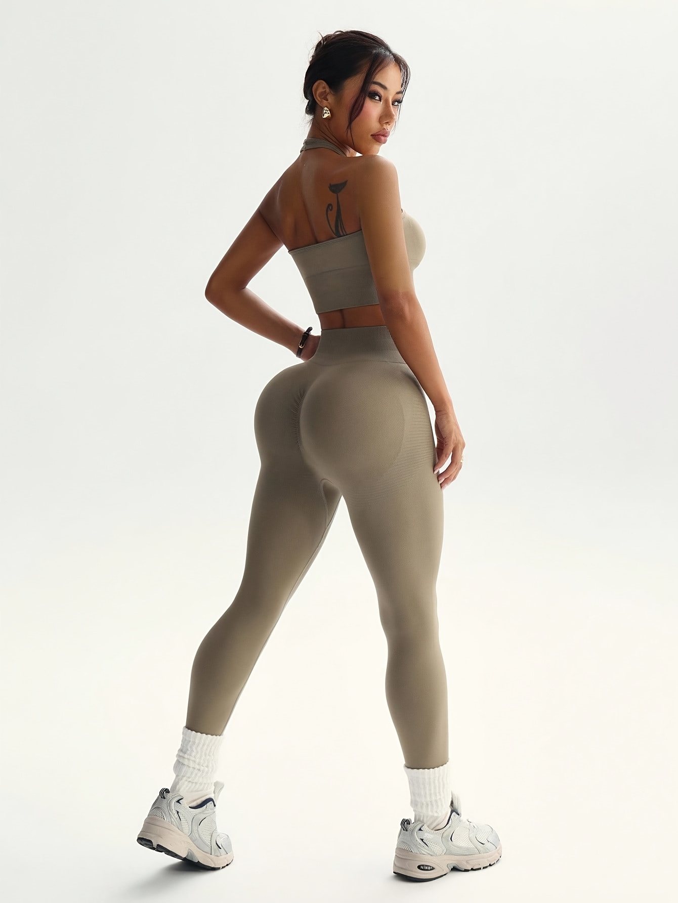 2pcs Solid Color Fashionable V - đánh giá và giá High Waist Leggings